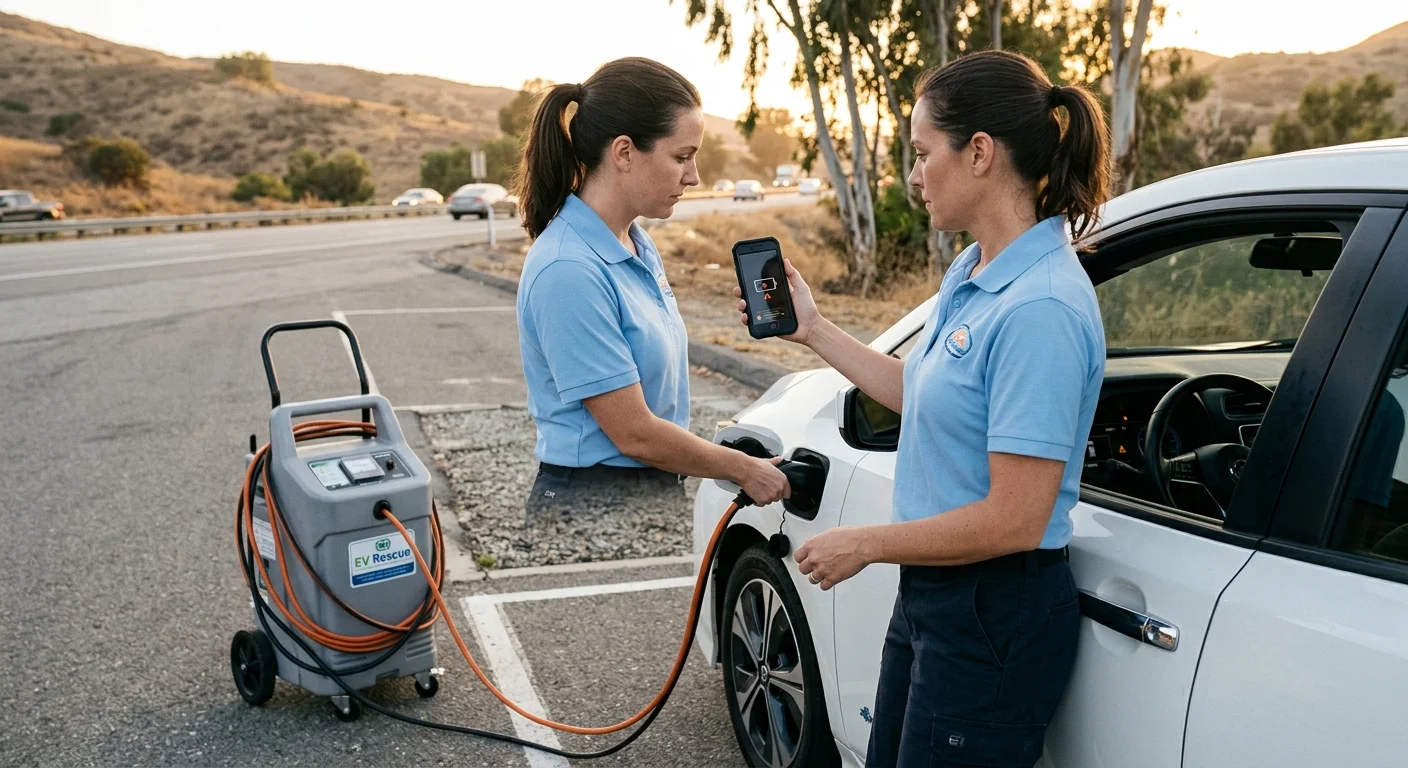 An EV driver records warning messages after power fails again